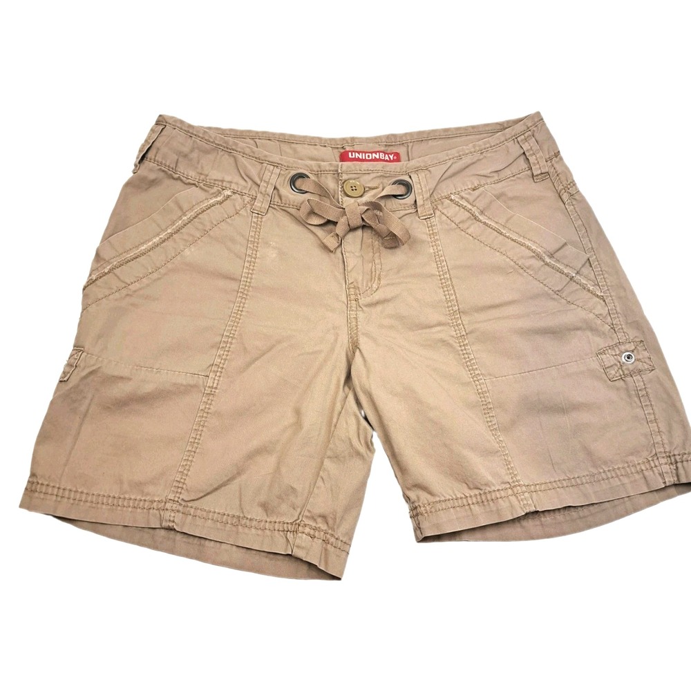 Union Bay Vintage Cargo Shorts Womens Juniors Size 9 Tan Y2K Casual Hiking